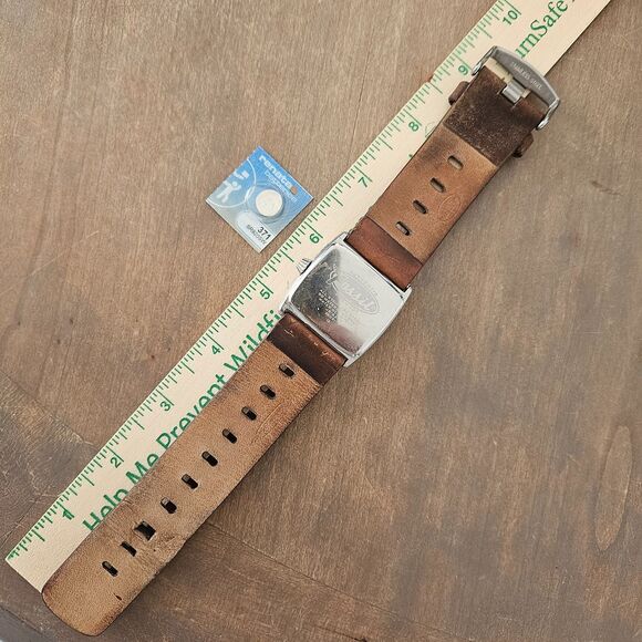 Vintage FOSSIL Watch JR-8253 Unisex Brown Wide Leather Strap Mens Womens - Picture 11 of 11